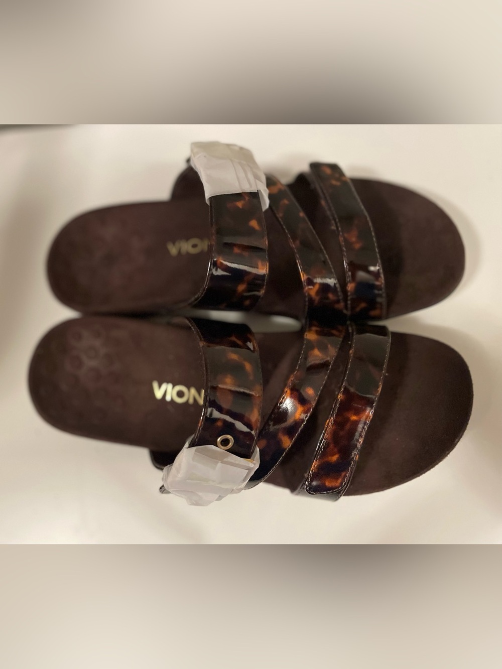 NWOT Vionic Orthotic adjustable tortoise slide sandals - Picture 2 of 7